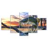 Jumping Fish Scene 5 Piece Five Panel Wall Canvas Print Modern Art Poster Picture Home Decor Gift For Him For Her