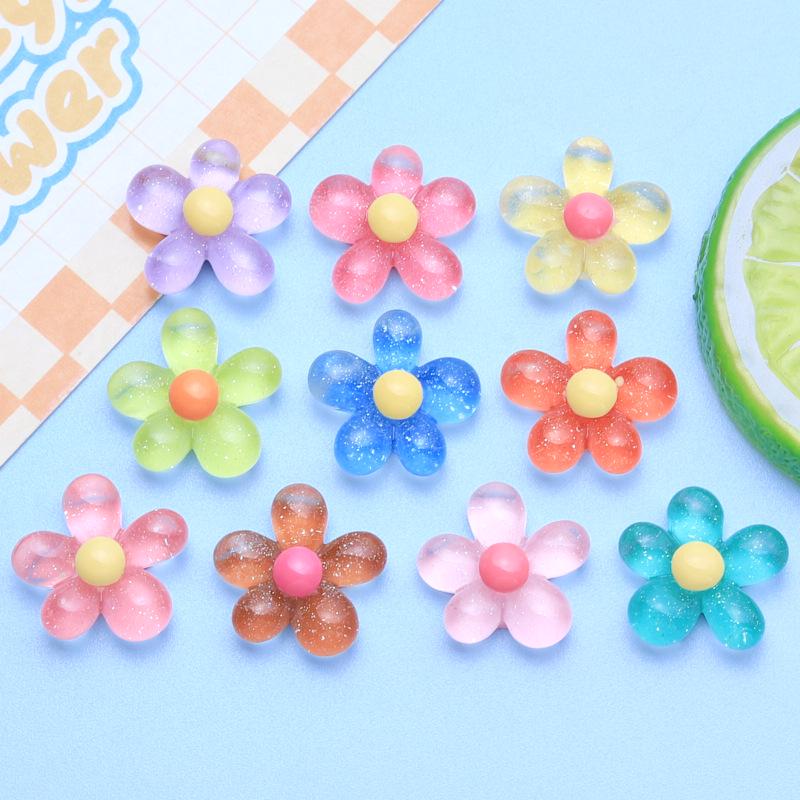 Ice-Clear Fine Glitter Flower Resin Fridge Magnet & DIY Phone Case Craft Supplies