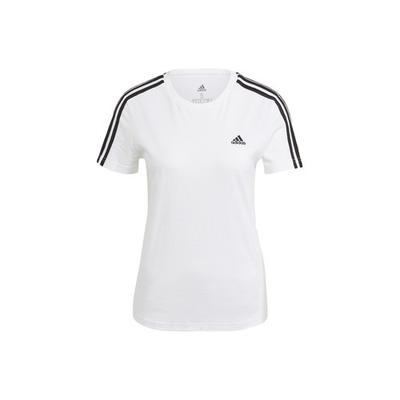 Striped Embroidered Sports Crew Neck Short Sleeve T-Shirt, Women's, White