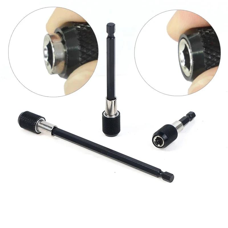 Extension Bar 1/3PCS Magnetic Bit Holder Extension 60mm 100mm 150mm 1/4 Inch Hex Shank Quick Release Screwdriver Bit Holder