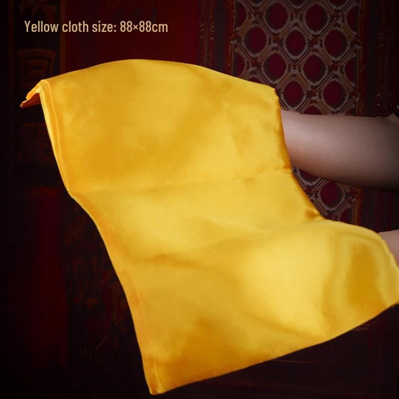 Buddha and Bodhisattva Statue with Red Silk Cloth Covering for Head and Body