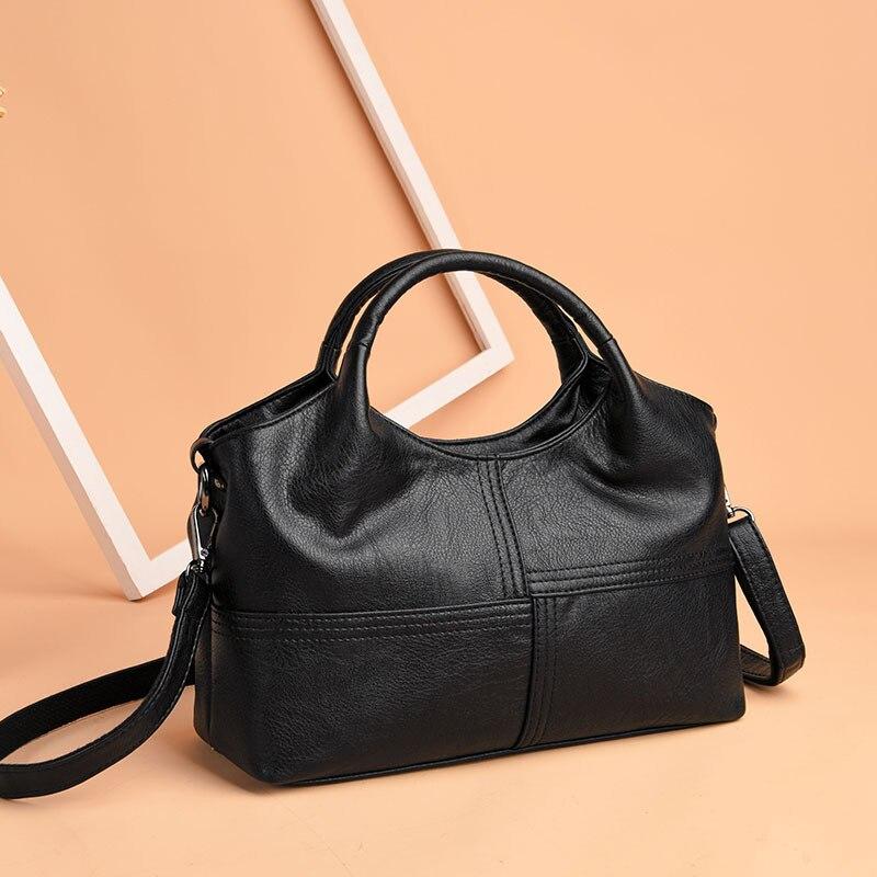 Johnature Borsa da donna in morbida pelle di moda Borse a tracolla a tracolla di grande capacità Borsa di lusso Borsa casual in tinta unita
