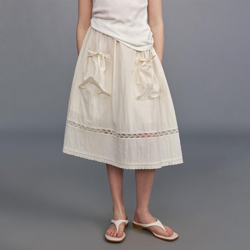 ELLE KIDS Girls  Embroidered Bow Pocket Skirt 165