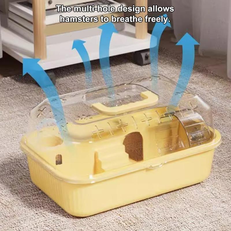 Double Deck Spacious Hamster Cage Portable Transparents Materials for Easy Monitoring Light Weight Construction