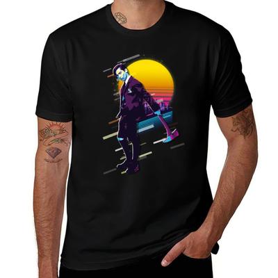 The Umbrella Academy Nummer Fünf Im Retro-Sonnenuntergang 80er-Jahre-Stil T-Shirt Herren T-Shirt Grafik Anime T-Shirts Oversize T-Shirt