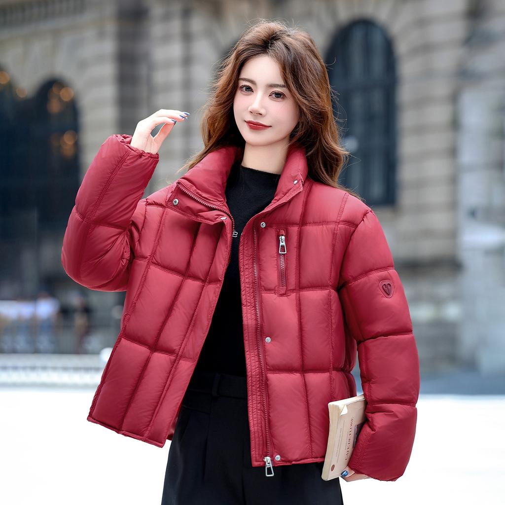 Women's clothing winter new fashion loose and thin stand-up collar short cotton clothing warm jacket women's bread clothing