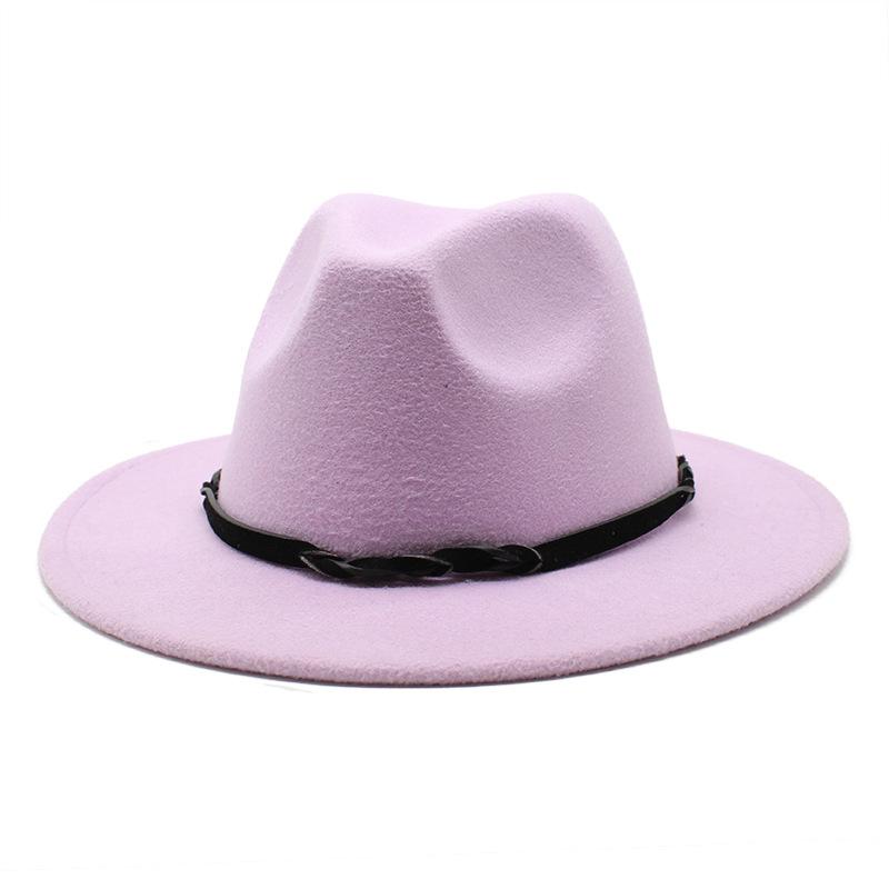 Seasonal Big Eaves Hat Flat Edge Top Hat Men'S And Women'S Woolen Jazz Hat Lmn172