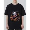 Black T Shirt with Skull and Dreadlocks Print for Casual Wear