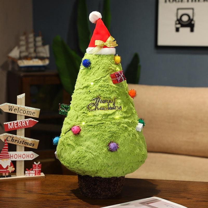 

Разные размеры Красиво наряженные Мультяшные Плюшевые Игрушки Рождественская Елка Мягкая Рождественская Елка в Шапке Санты Красивый Декор для Рождественской Вечеринки 20cm зелёный
