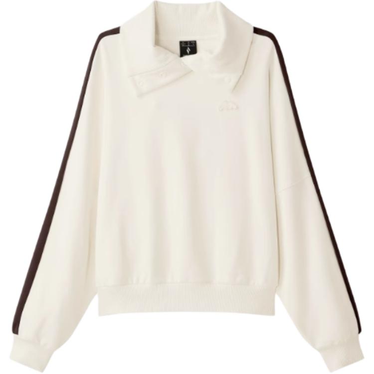 Skechers Outdoor Series Color Block Comfortable Versatile Fashion Sports Hoodie Women hoodies Eggshell L424W087-00V7 S