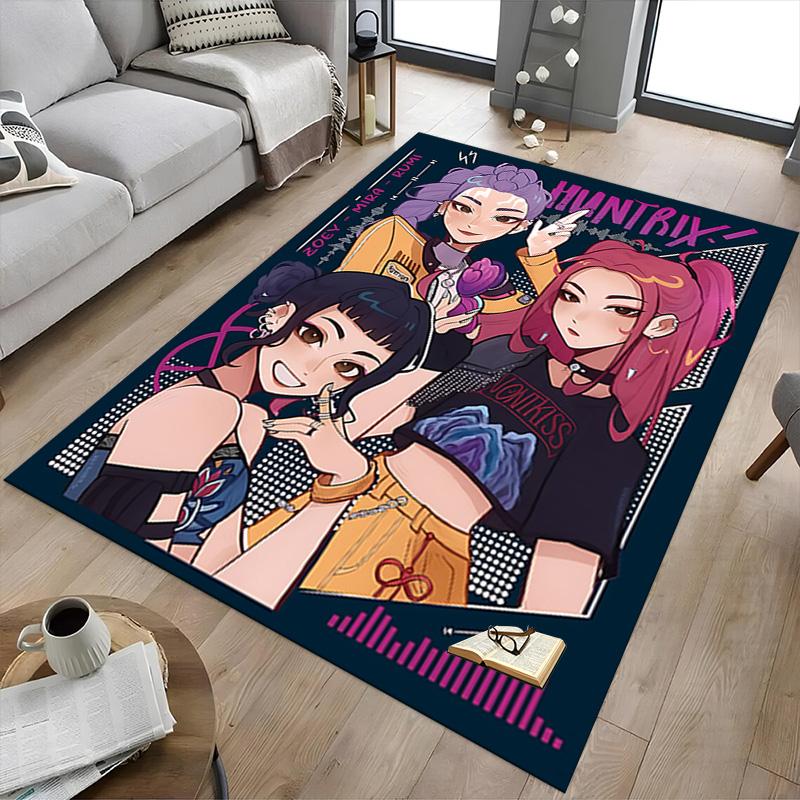 Future Bass Girls Carpet For Playroom Bedroom Living Room Sofa Home Decorkids Game Area Rug Nonslip Floor Mat