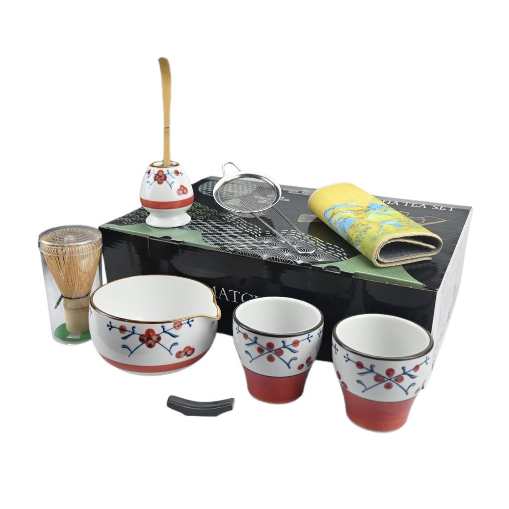 9pcs Japanese Matcha Set Matcha Bowl With Mouth Song Dynasty Tea Tip Tool Matcha Whisker Stand