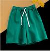 Pantaloncini Estivi da Uomo Taglie Forti a Colore Unito, Pantaloni Sportivi Casual Retro a Cinque Quarti