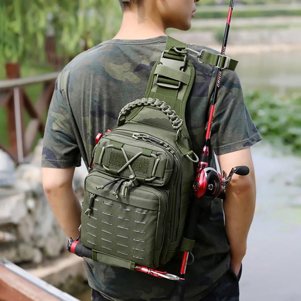 Fishing Sling Bag Fishing Tackle Storage Bag Tool Bag for Fishing Hiking Hunting Camping
