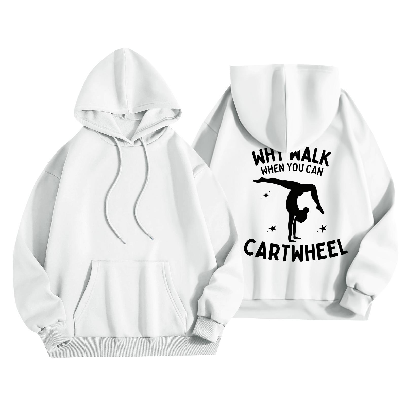 

Женская толстовка-пуловер с круглым вырезом и принтом, с капюшоном и завязками XL белый