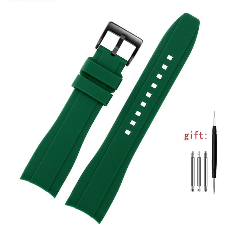 20mm 22mm Curved End Rubber Watchband For Casio Swordfish Seiko Tissot Omega Silicone Sport Waterproof Watch Band Bracelet Strap