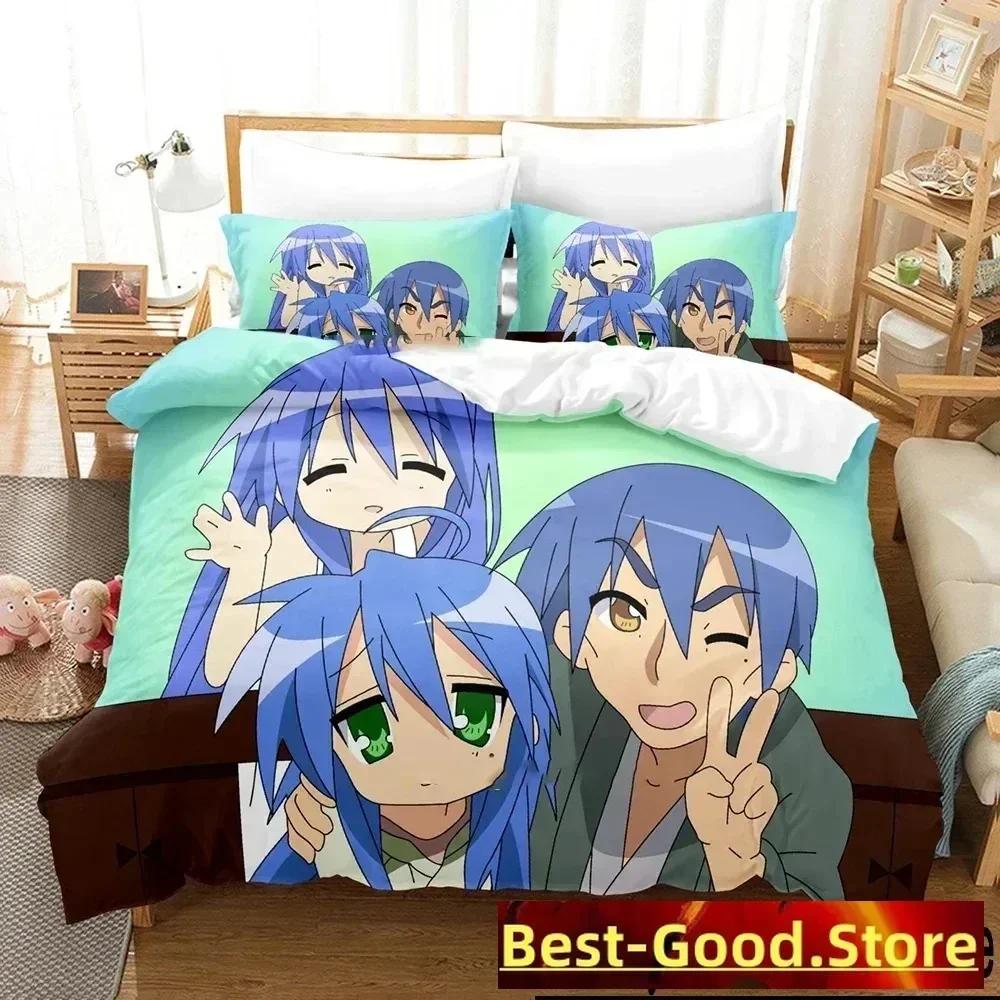 Anime Konata Izumi Lucky Star Bedding Set Printed Bed Set With Pillowcase Bed Duvet Cover Soft Queen King Size Bedclothes Home