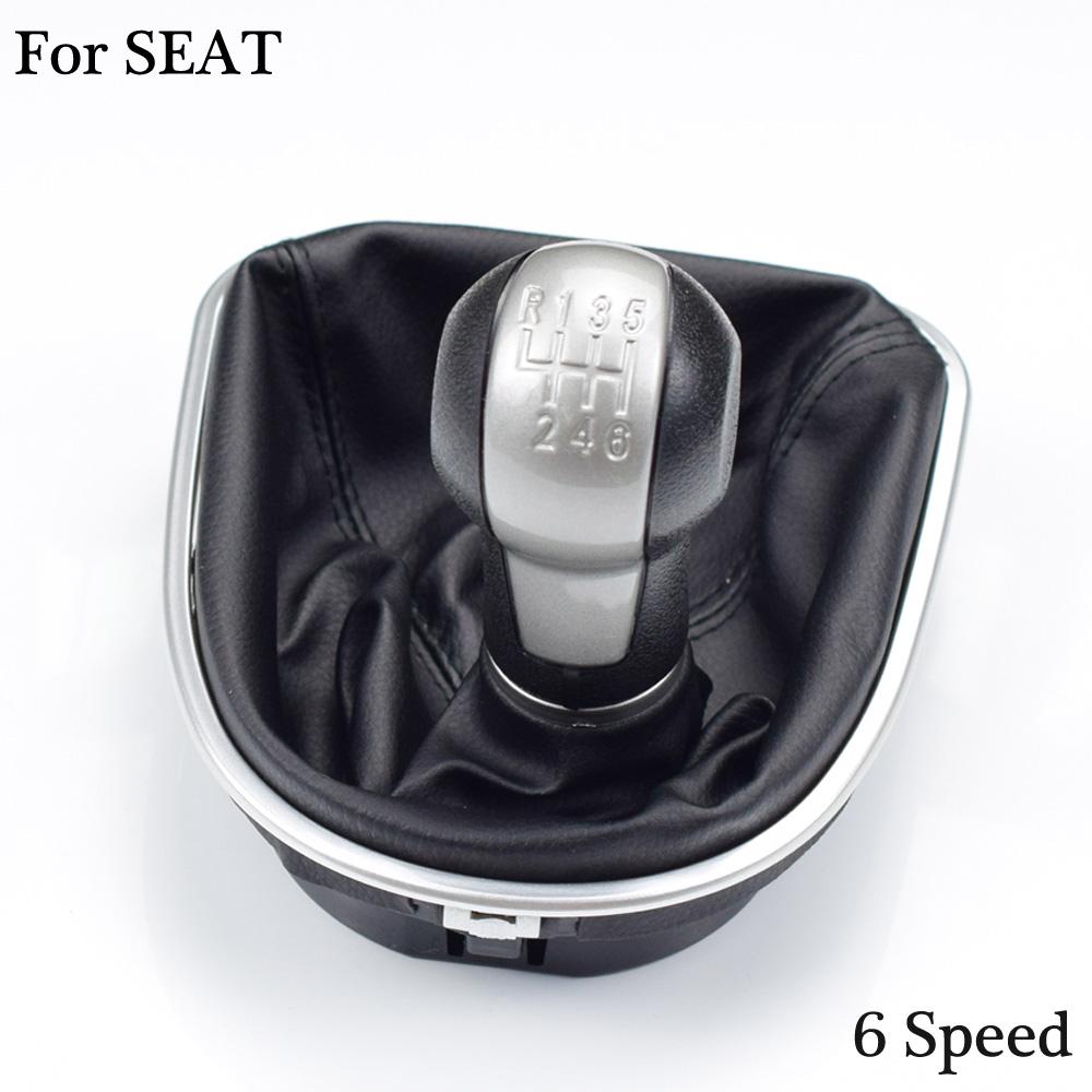 

For Seat Leon 1P 2005 2006 2007 2008 2009 2010 2011 2012 Car-Stying 5 Speed Car Gear Stick Shift Knob With Leather Boot