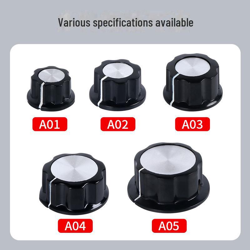 6mm Inner Hole Bakelite Potentiometer Volume Knob - Audio Adjustment Knob with Scale and Cap
