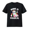 Wine Party T Shirt Drinking Lover Is Magical  Vintage Washed Breathable Slightly Stretched Casual Fashion Homme Streetwear