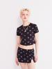 ASIF CALIE Love Gurls Graphic Crop T-Shirt Black