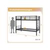 Lit superposé - MUVOE - 90x200 cm - Noir - Transformable en 2 lits simples - Barrières de sécurité