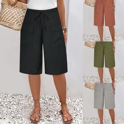 Women's Pocket Casual Shorts, Beach Pants