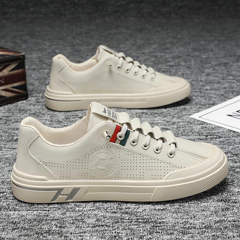 

Four Seasons Breathable Casual Trend Shoes Versatile Sports Board Shoes Student Shoes Men 44 бежевый