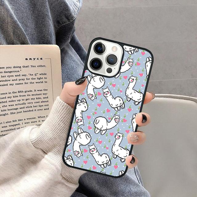 

Cartoon Alpaca Llama Phone Case Cover for iPhone 17 Air 16 16e 15 13 14 11 12 Pro Max Plus coque fundas Shell iPhone 13
