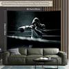 2D Plane 1 Piece of Boxing Gym Tapestry Suitable for Decorating Home Gyms and for Boxing Purposes.