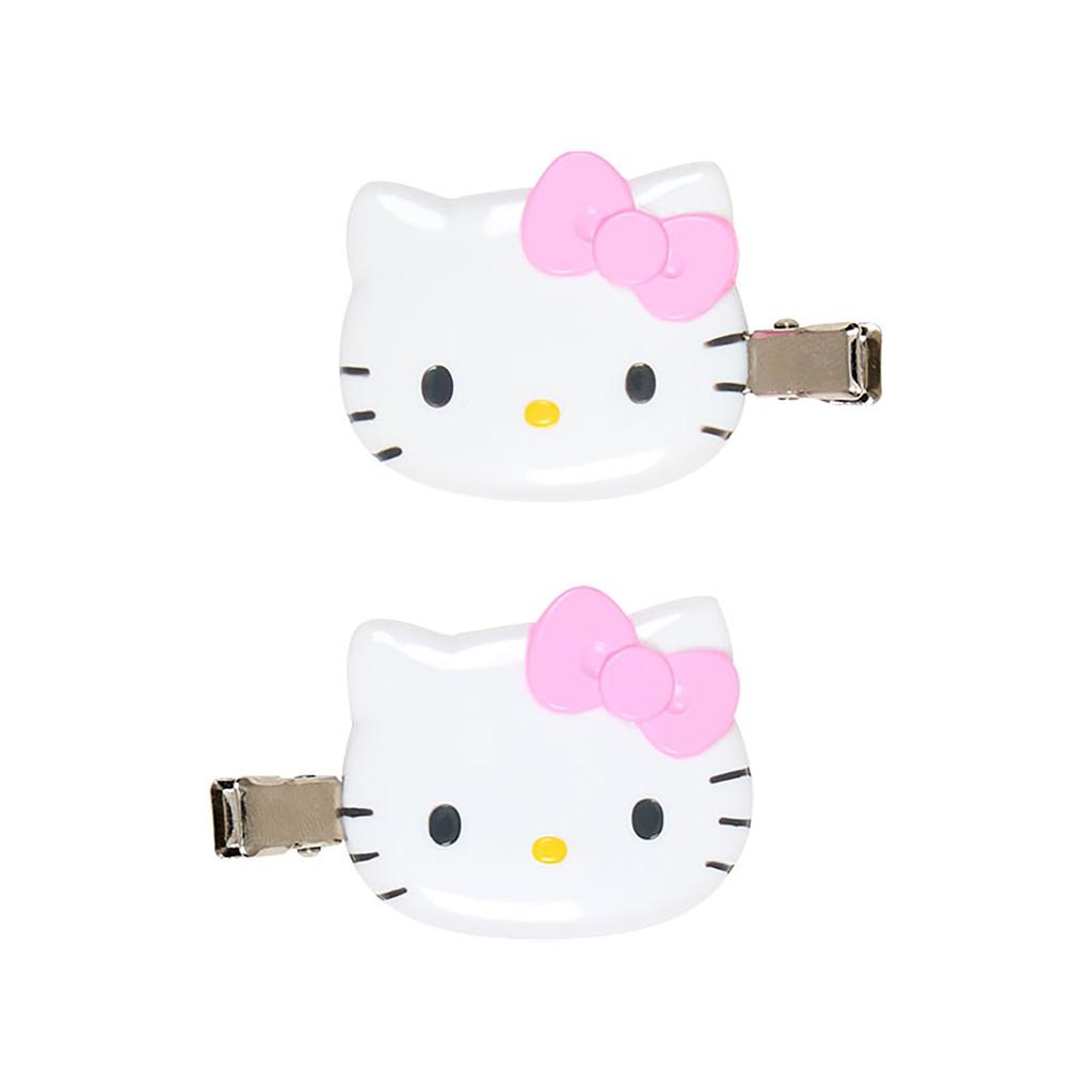Sanrio Hello Kitty Bangs Clips, Pink, ABS Resin, Set of Right-Facing and Left-Facing, Perfect for Makeup, Washing Your Face, and Desk Work, Ages 3