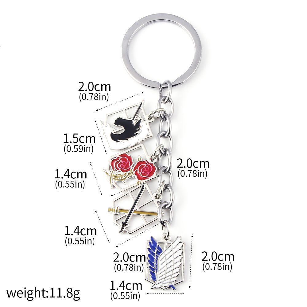 Attack On Titan Four Armies Logo Metal Brooch Keychain