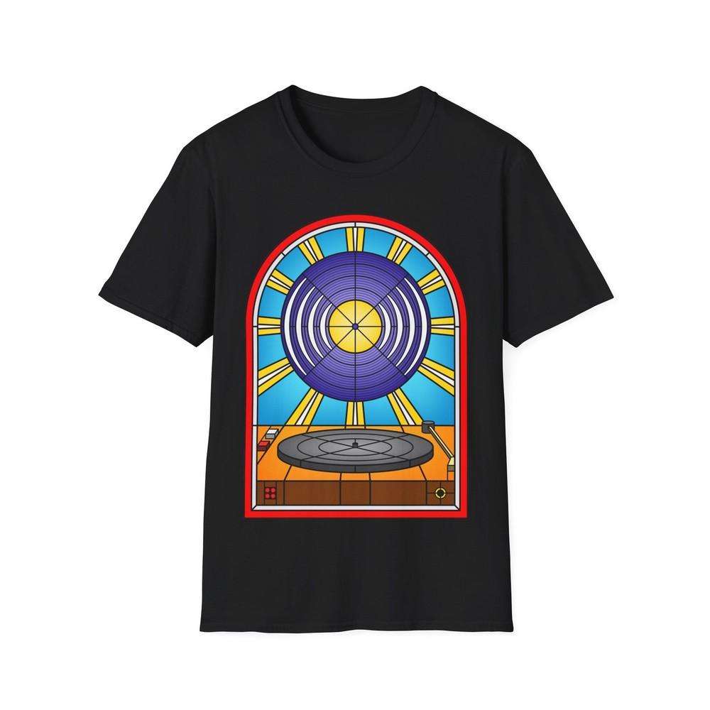 Vinyl Album T-Shirt, Stained Glass Tee, Retro Music Shirt, DJ Top, Pop Art