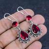 Garnet Gemstone 925 Sterling Silver Earring 2.05"