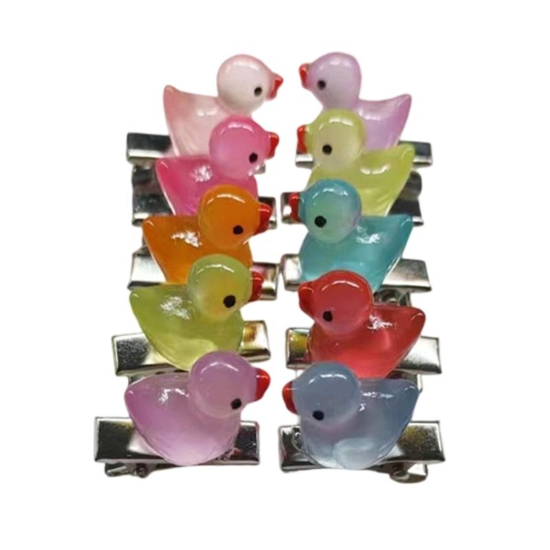 10PCS Yellow Duck Hair Clip Set Cute Duckling Hair Accessories Cartoon Hairpin for Kids Girls School Family Party