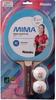Nittaku Table Tennis Racket MIMA Shake with JTTA Mima Ito Includes 2 Plastic for 40mm Hard Inverted FL Red x NH5156 RS, Pre-installed Rubber,