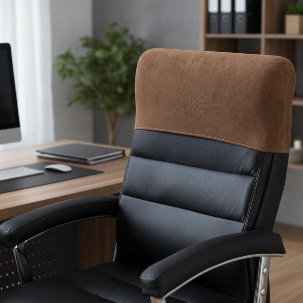Dust-proof Chair Headrest Cover Velvet Elastic Chair Back Cover Executive Chair