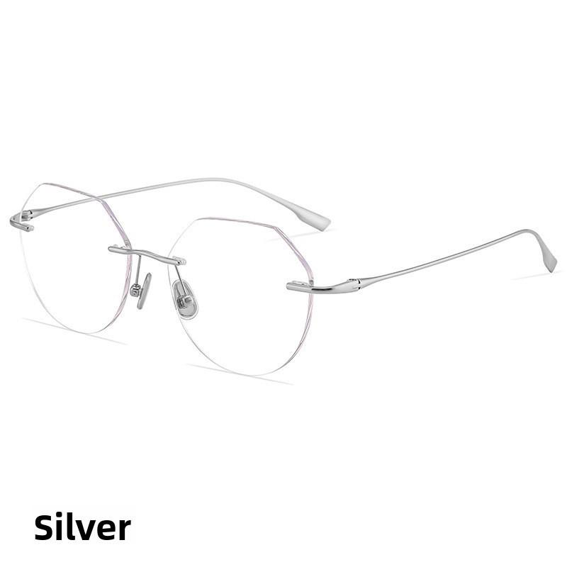 

Minimalist Unisex Frameless Glasses With Blue Light Blocking For Office And Daily Use серебряный