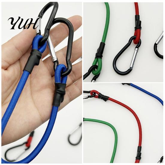 Durable Stretch Straps for Outdoor Travel Bungee Cord with Metal Hooks, Elastic Rope Secure Reliable Fixation Cords Logistics Strap, Flexible
