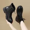 Martin Boots British Style Autumn and Winter New Short Boots Thick Sole Heightened Feet Small Leather Boots