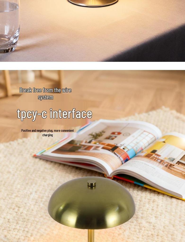 Nordic Minimalist Metal Touch Desk Lamp with USB Charging
