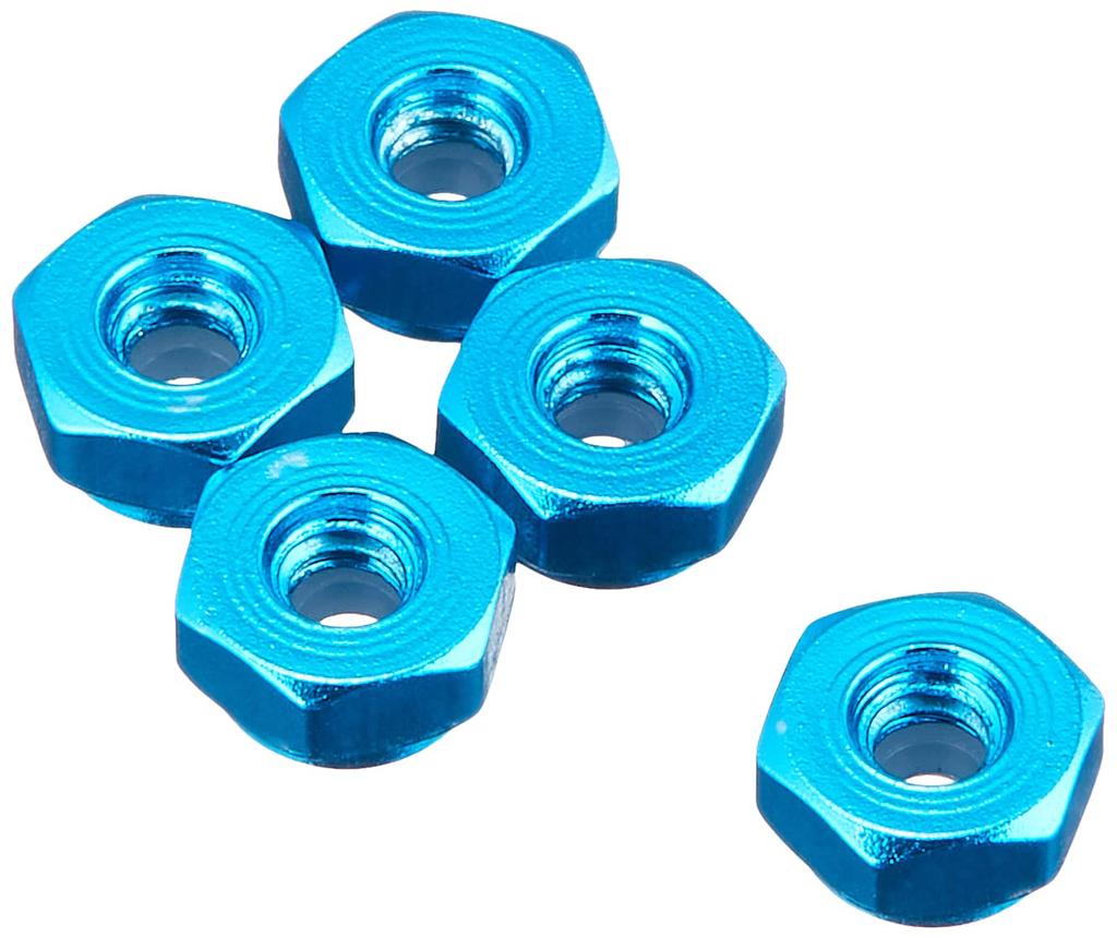 Tamiya Mini 4WD Upgrade Parts 500 2mm Aluminum Lock Nuts 5 15500 No. (Blue, Pieces)