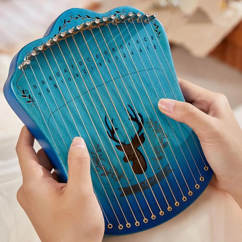 17 Strings Harp Portable Professional Musical Instruments Beginners Miniature Stringed Instrument Harp Festival Gift