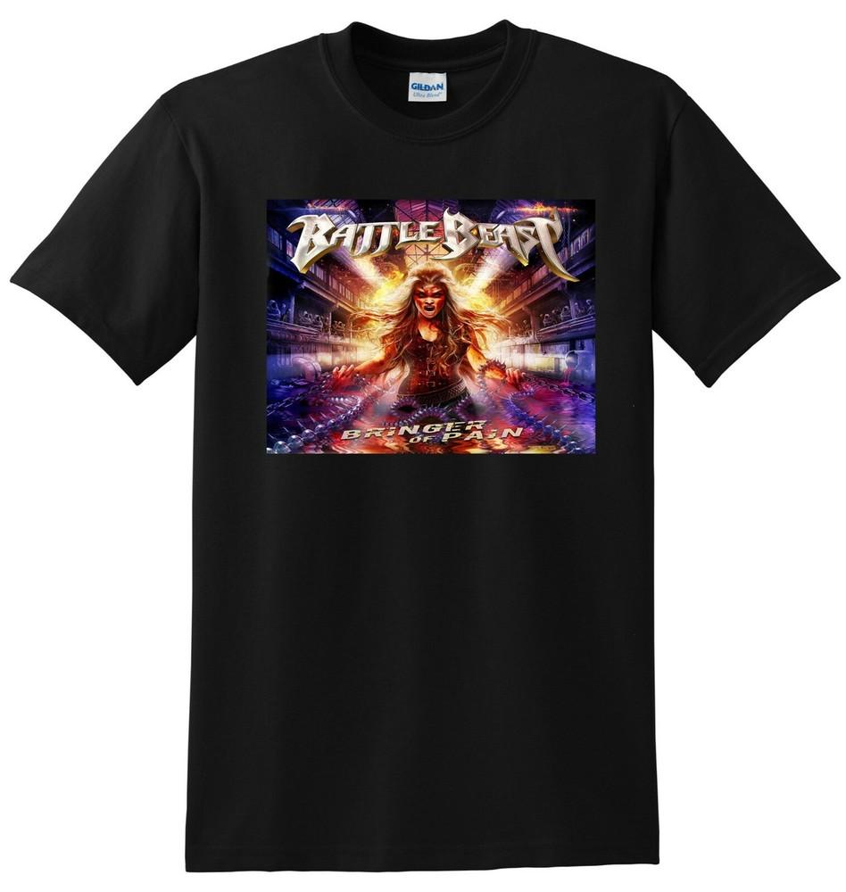 

ФУТБОЛКА BATTLE BEAST приносящий боль виниловая обложка для CD S-5XL Унисекс Футболка XXXL