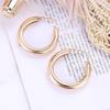50 Mm Big Gold Color Hoops Earrings Minimalist Thick Tube Round Circle Earrings Zinc Women Alloy Metal Chic Trendy Style Hiphop RockMinimalist Jewelry