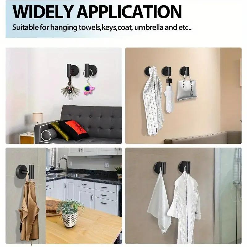 2pcs Stainless Steel Bathroom Towel Rack Household Coat Robe Drill Hole Hooks Wall Mounted Kitchen Dishcloth Hook Hardware