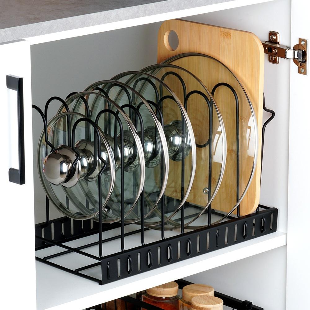 Kitchen Rack Organizer Shelf For Pots, Pans, Lids, Plates