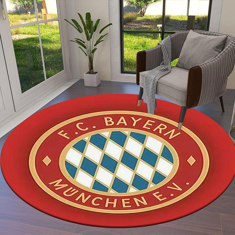 FC Bayern Munchen Round Area Rug,Carpet Rug for Living Room Bedroom Sofa Playroom Decor,Non-slip Floor Mat