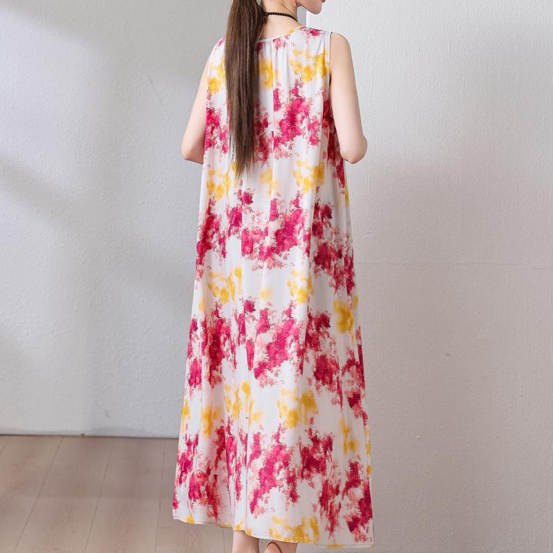 Plus Size Summer Long Dress for Women Clothes Elegant Sleeveless Loose Casual Dress