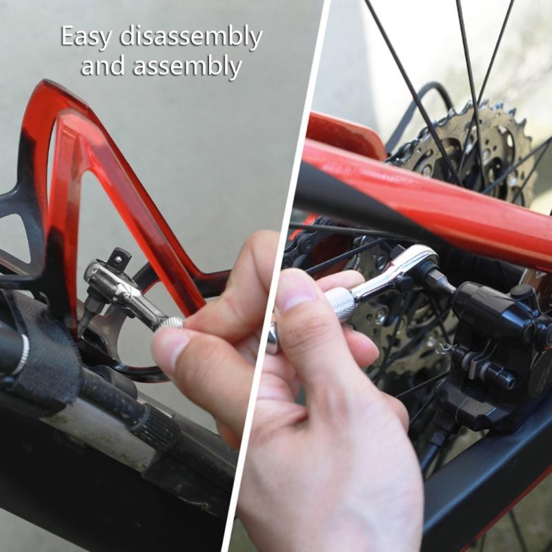 Double Mode Ratcheting Spanner 72 Tooth Gear System Mini 6.35mm Bit Socket Nonslip Grip Industrial Grades Steel Tool